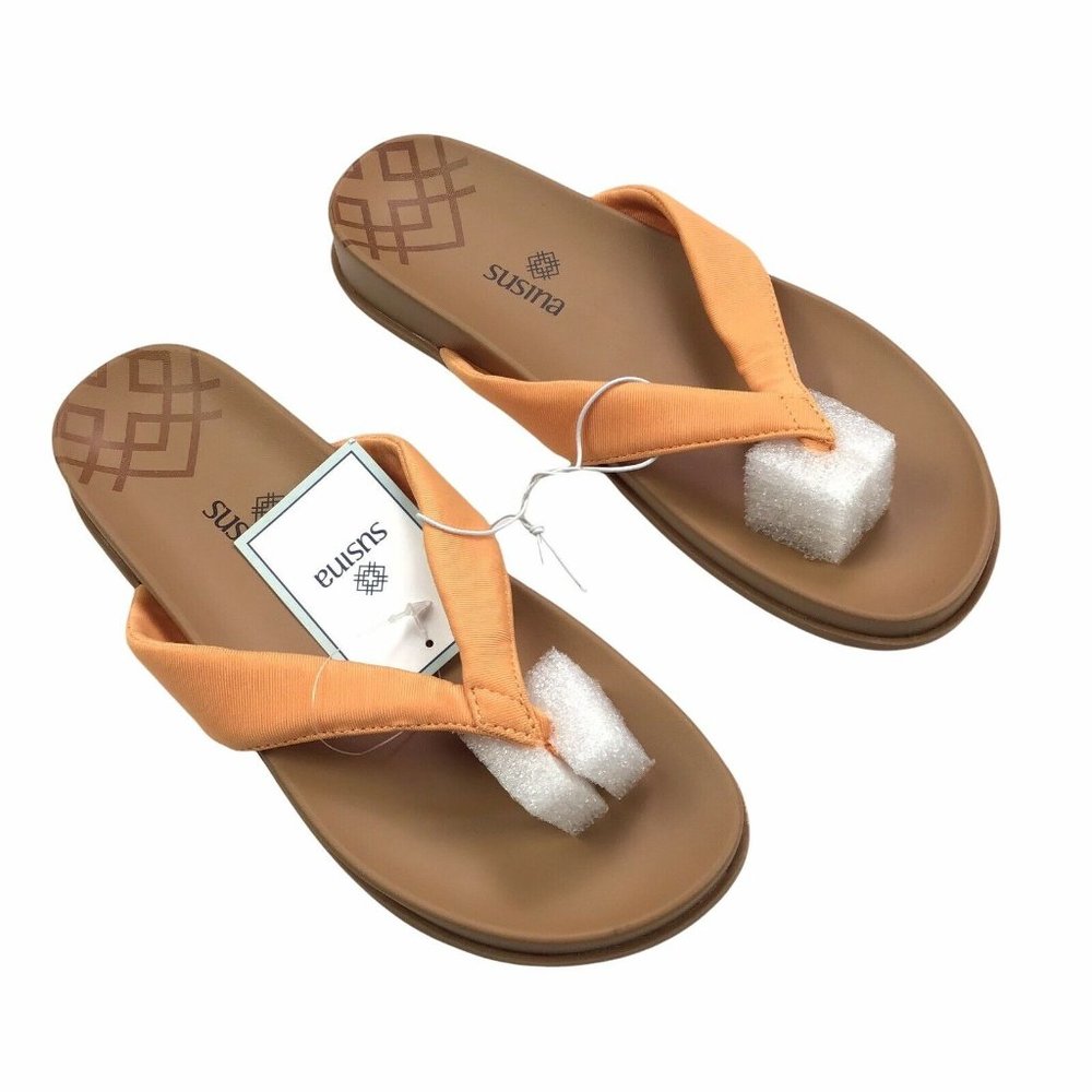Susina Ariele Womens Flip Flops Sandal Orange Sunset Size 5 M US NEW